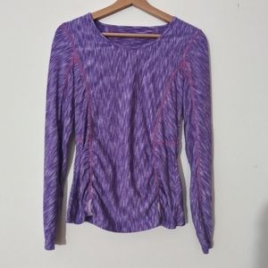 Athleta size small athletic long sleeve top purple pink work out